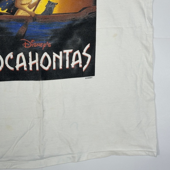 Vintage 90s Walt Disney Pocahontas Promo Single Stitch T-Shirt Size XL USA 1990s - Picture 4 of 16